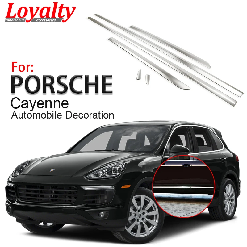 Matte Steel Body Side Door Molding Trim Cover For Porsche Cayenne