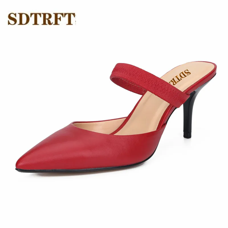 

SDTRFT Stiletto female Summer shoes woman 7cm Thin High-Heeled Pointed Toe sexy sandals Narrow Band Ladies pumps Plus:35-45 46