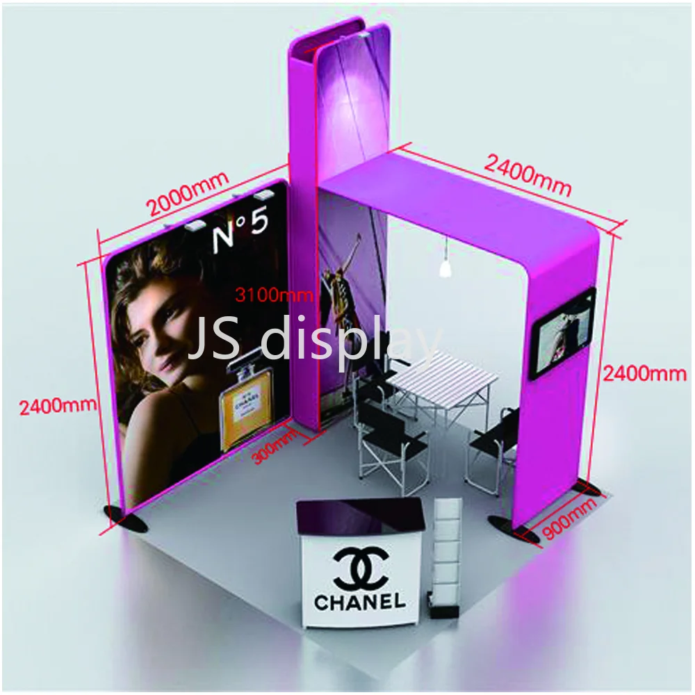 Details about   10ft Portable Trade Show Display Booth Kits Pop Up Stand All Included 