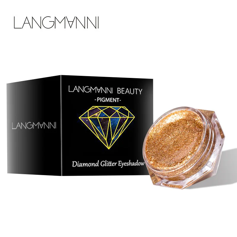 

LANGMANNI 6 Colors Diamond Pearl Liquid Eyeshadow Glossy Eyeshadow Liquid Eyeshadow Gold Metal Female Cosmetics