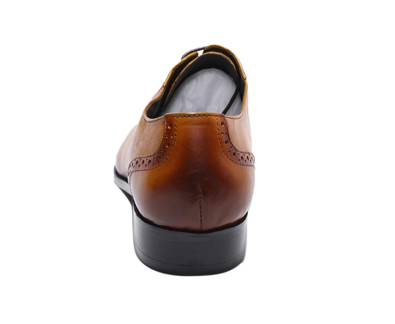 Мужские туфли-оксфорды из натуральной кожи FELIX CHU; коричневые деловые туфли с острым носком на шнуровке; Мужские модельные свадебные туфли;#216-L46