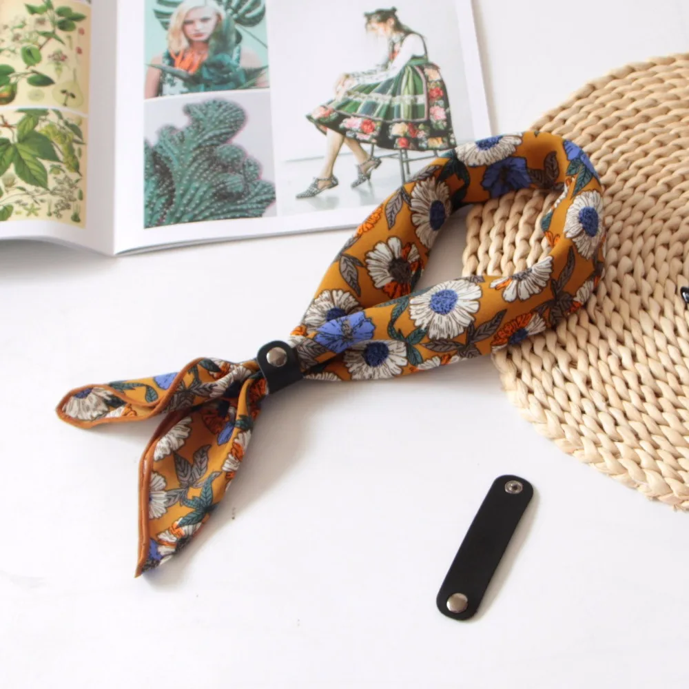 Free Shipping Women Handkerchief Ladies Headscarf Girl Neckerchief Headband Floral Pattern