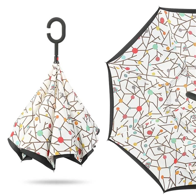 Женский зонт с цветными листьями Only Jime, несколько стилей, ветрозащитный зонтик, модные большие зонты для детей - Цвет: 22