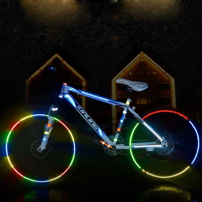 Отражатель, Флуоресцентный светильник для автомобиля, MTB велосипеда, стикер, велосипедный обод колеса, отражатель, светильник, наклейка, спицы, аксессуары для автомобиля