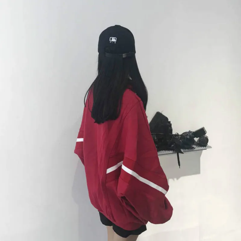 Женские толстовки в стиле ретро с капюшоном Harajuku уличная одежда высокого качества Женская одежда в Корейском стиле свободные модные утолщенные осенние толстовки