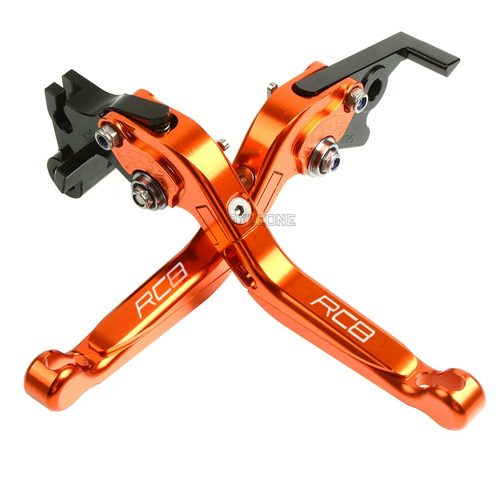 С логотипом для KTM RC8/R 2009- мотоцикл тормоз CNC регулируемые Складные Выдвижные Тормозные Рычаги сцепления 12 стилей - Цвет: RC8 ORANGE A
