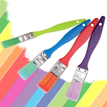 Красочная нейлоновая шелковая пластиковая щетка для детей, 4 шт., костюм, креативная DIY кисть для рисования для раннего образования