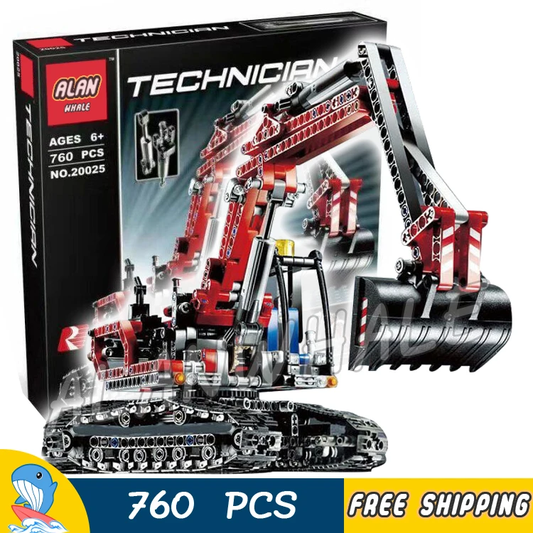 760 шт. Techinic 2в1 Новая серия экскаватор погрузчик 20025 DIY фигурки строительные блоки