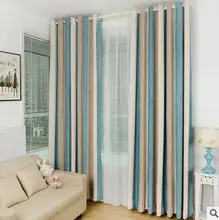 Cotton chenille Striped Mediterranean font b Window b font font b curtain b font Decoration High