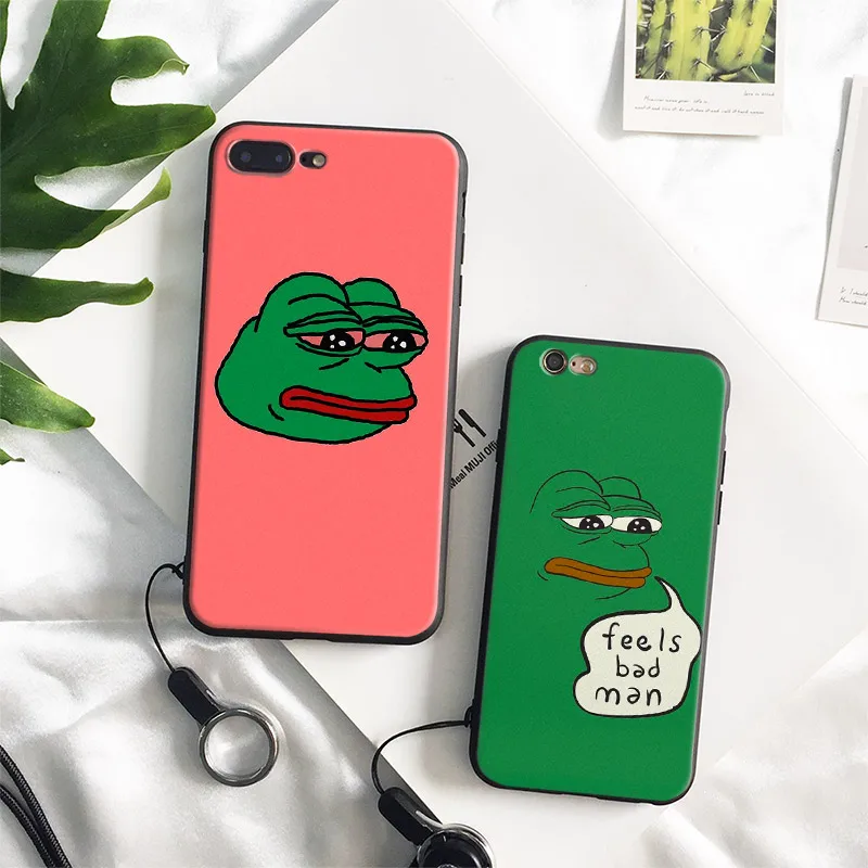 

Fashion Cute Sad Frog Originality Phone Case Personality Cover Shell For Apple iPhone 7PLUS 7 6SPLUS 6S 6PLUS 6 5 5S SE 4 4S