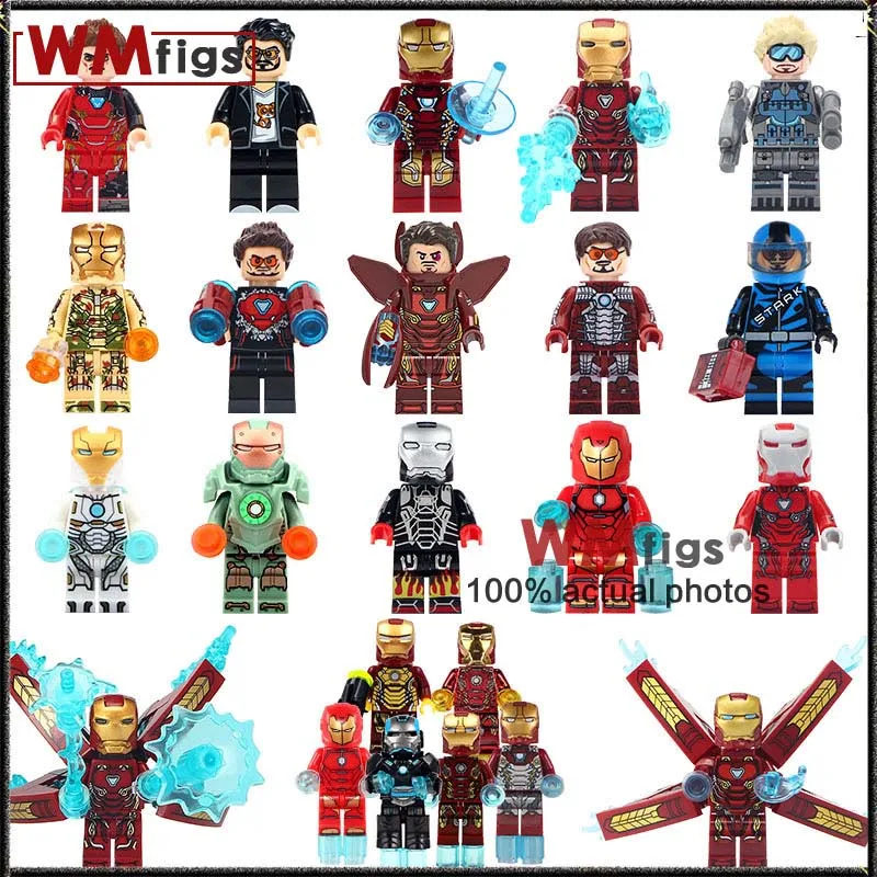 

Marvel Iron Man Legoingly Iron Man Mark 2 Armor Machine Racing Mini Dolls Pepper Bricks Building Blocks Toys for Children Gifts