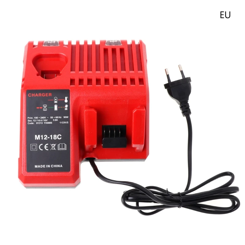 M12-18C литий-ионная батарея зарядное устройство для Milwaukee 10,8 V 12V 14,4 V 18V M12 M18 US/EU JUL31_40 - Цвет: EU plug