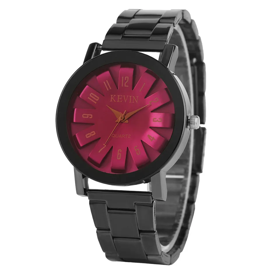 

KEVIN Men's Clock Blue/Purple Red Color Unique Roman Numerals Dial Man Wrist Watch Creative Metal Strap Clock Gifts Male Watch