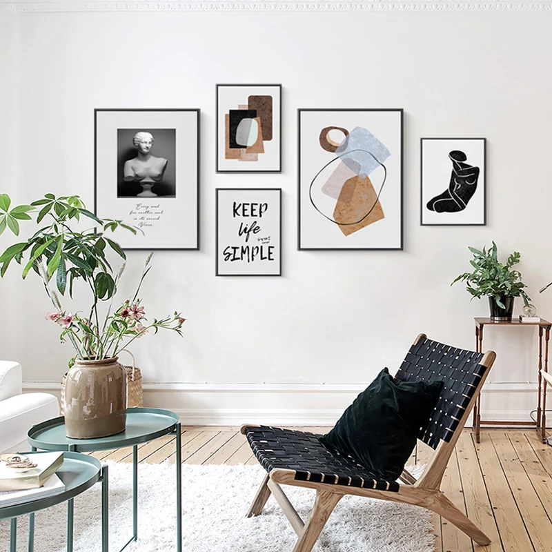 

Nordic abstract Geometric figures Wall Art Canvas Posters and Prints Decorative Picture Modren contracted art Living Room Decor