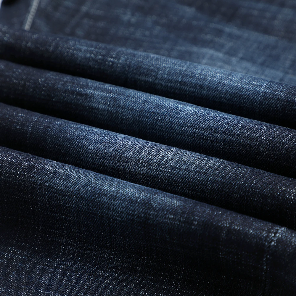 NIGRITY 2019 Men Jeans Business Casual Straight Slim Fit Blue Jeans Stretch Denim Pants Trousers Classic Big Size 29-42