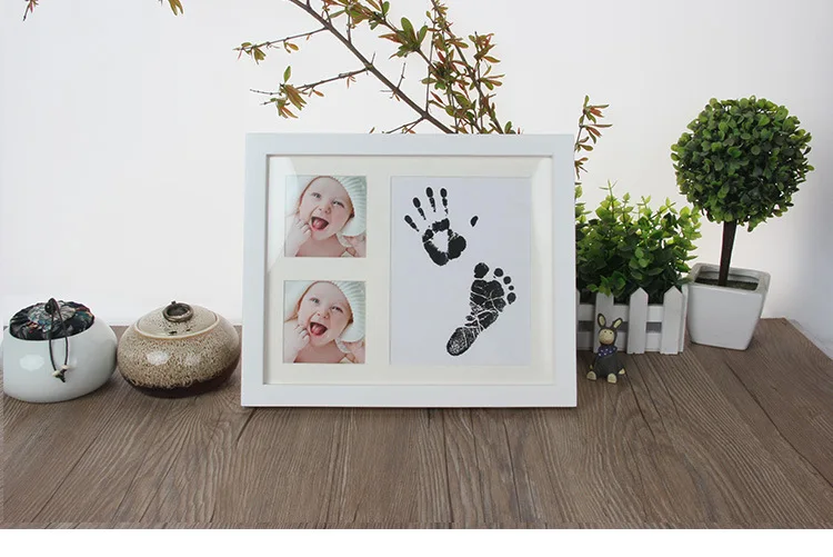 Новинка 2017 года милые детские фоторамки DIY отпечаток руки или след мягкая глина