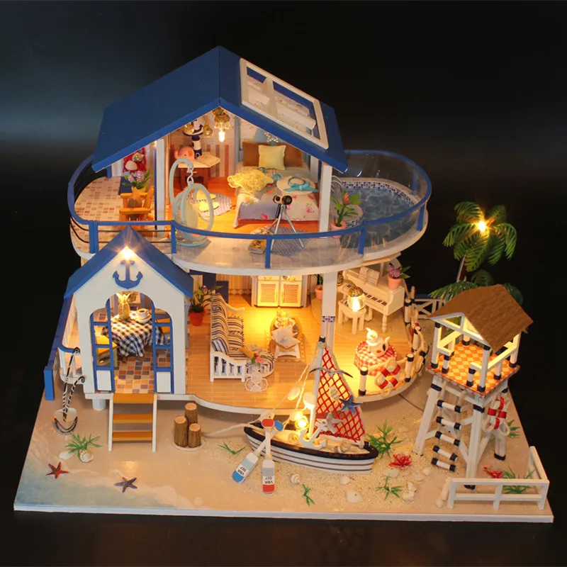DIY кукольный домик с кукольным домиком мебель игрушки для детей Sylvanian Families House Legend of Blue Sea кукольный домик семья девочка подарок DIY кукольный домик с кукольным домиком мебель игрушки для детей Sylvanian Families House Legend of Blue Sea кукольный домик семья девочка подарок