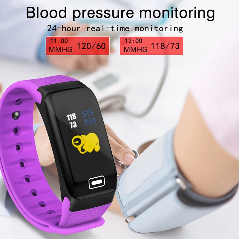LIGE умный спортивный браслет Новые водонепроницаемые часы кровяное давление датчик сердечного ритма шагомер для ios Android фитнес-часы+ коробка