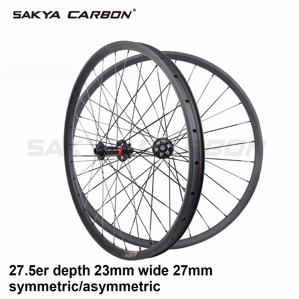 Buy 27.5er(650B) MTB carbon wheels AM 23mm deep 27mm wide Symmetric Asymmetric