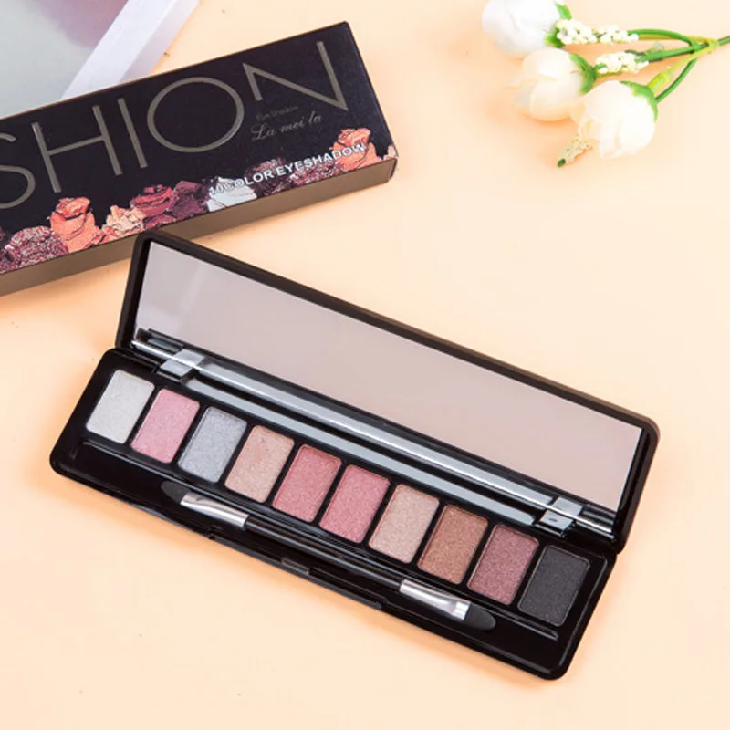 

10 Colors Glitter Eyeshadow Palette With Brush Waterproof Cosmetic Shiny Eye Shadow Powder 8 Styles Optional Mixed Eye Shadow