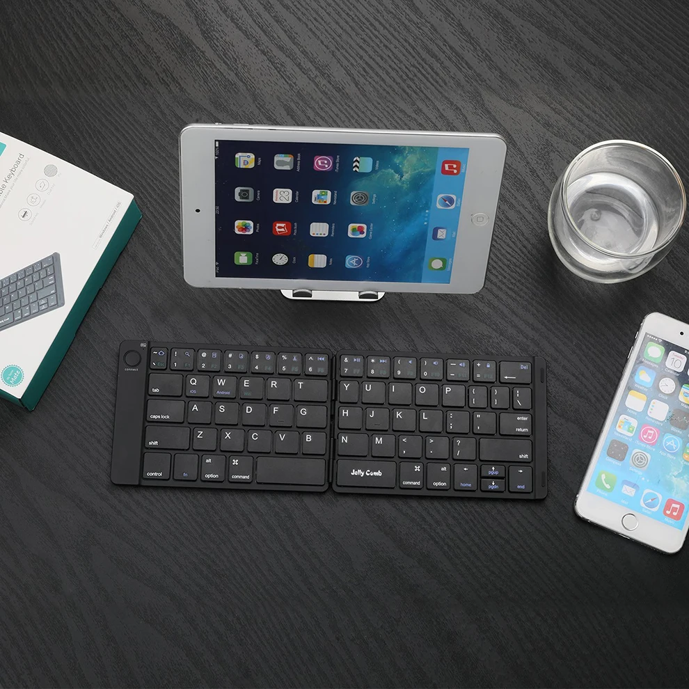 Желе расческа складываемая Bluetooth клавиатура 3,0 Ultra Slim Складные Мини перезаряжаемая клавиатура для iPad Android Mac OS ноутбук Tablet