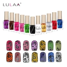 LULAA 6 мл штамповка лак для ногтей 12 цветов штамп для ногтей DIY штамповка лак для ногтей для рождественского дизайна ногтей Живопись лак для печати