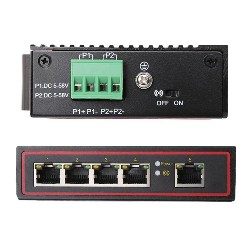 AAAJ-5-Port RJ45 10/100M Gigabit Ethernet Настольный переключатель ступицы сети ноутбук DIN Rail Тип
