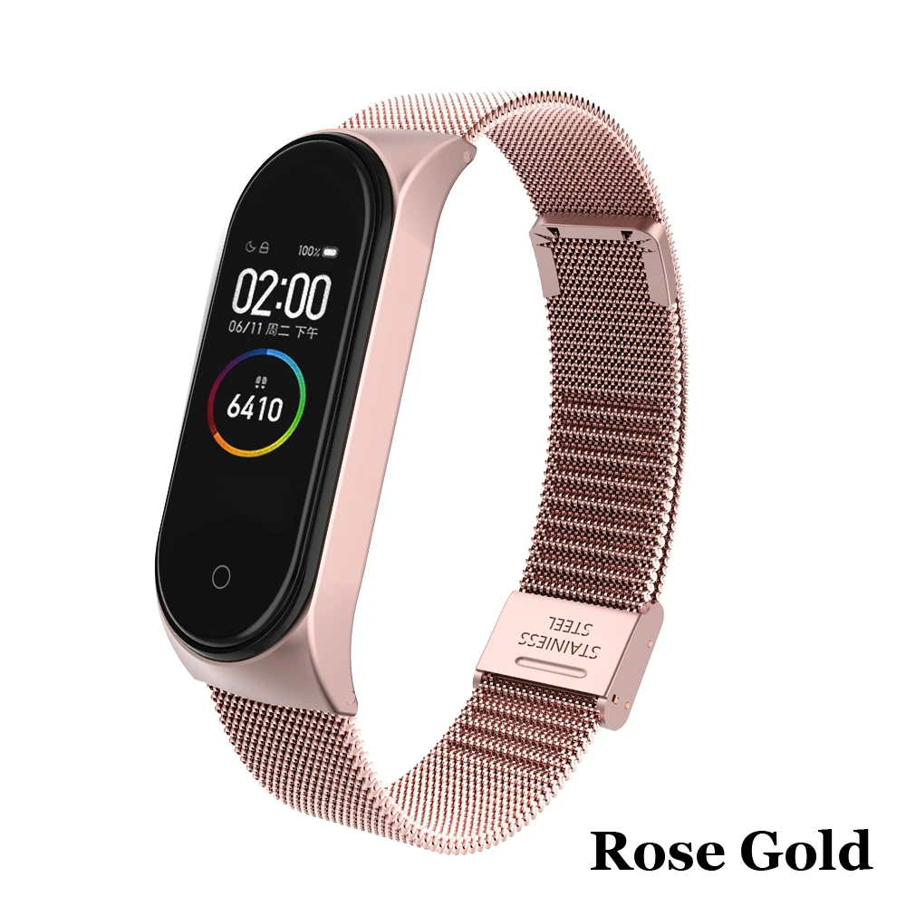 Металлический браслет для Xiaomi Mi Band 4/3 ремешок из нержавеющей стали MiBand