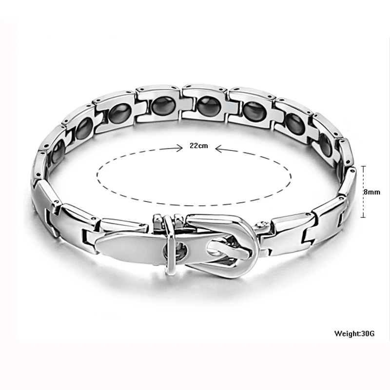 Здоровья магнитный браслет для мужчин 316l нержавеющая сталь браслеты и браслеты с оздоровительный Германий звено цепи браслеты Bijoux