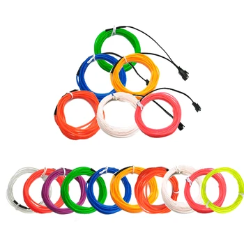 

1M 2M 3M 5M EL Wire Neon Glowing Strobing Electroluminescent Halloween Christmas Dance Party Decor striping Light DIY Wire 2.3MM