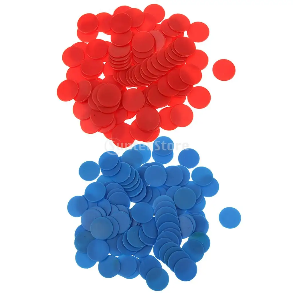 Pack of 200 Plastic Board Game Counters Games Chip Kids Numeracy Teaching Toy