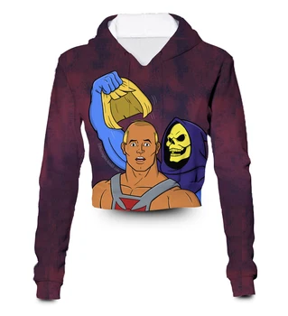 

Any color any printing Custom made heman 3D Sublimation Print female crop hoody/hoodie Plus Size Clothing