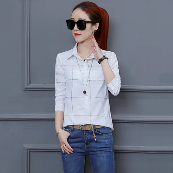 

Blusas Sale Zanzea Plus Size Lattice Shirt Female Sleeves 2018 Spring New Slim Professional Soft Sister Lapel Wind Plaid N184