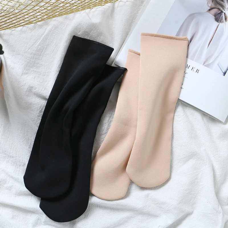 Women Ladies Socks Plus Velvet Thicken Autumn Winter Sports Ski Snow Socks Casual Home Warm Floor Woman Brushed