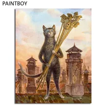 PAINTBOY Cat картина в рамке по номерам животных DIY картина маслом на холсте домашний декор для гостиной g 40*50 м настенная живопись GX4520