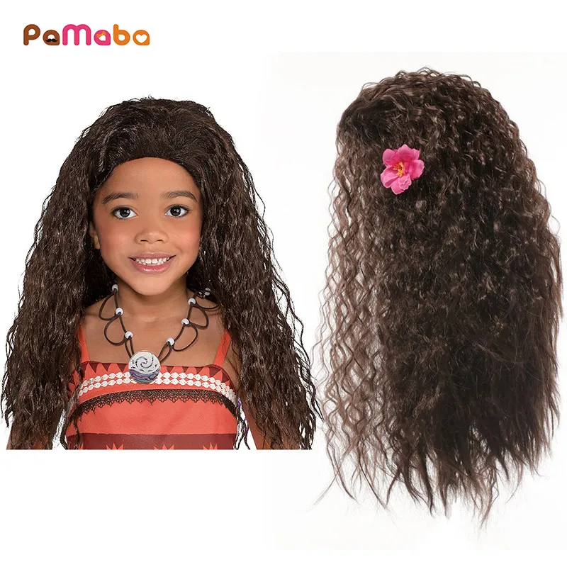 PAMBA-disfraz de Moana para niña, accesorios para peluca, princesa Bella,  Jasmine, Blancanieves, suministros para fiesta de cumpleaños, vestido _ -  AliExpress Mobile