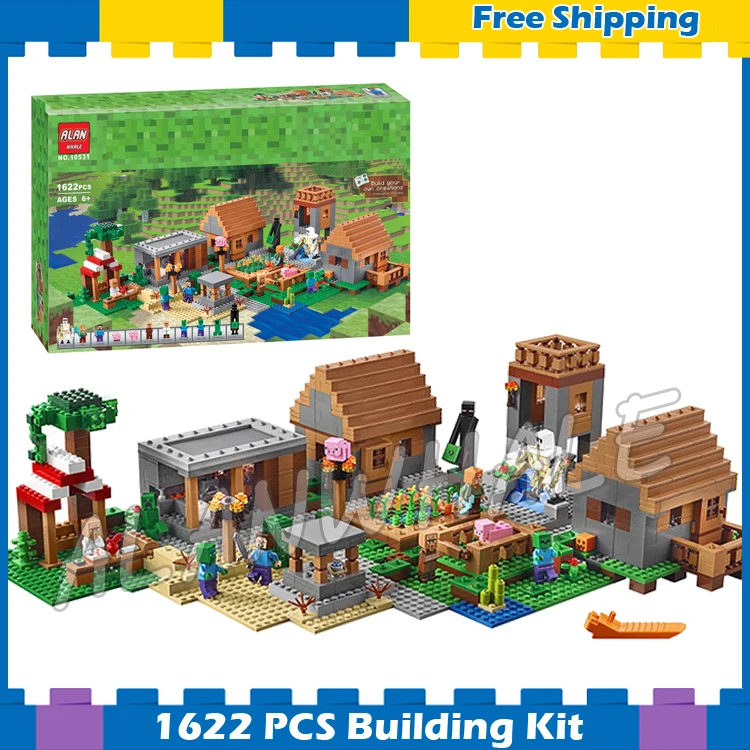 

1622pcs My World The Village City Town Library Blacksmith 10531 Model Building Blocks Toy Brick Compatible with Lego Minecrafted