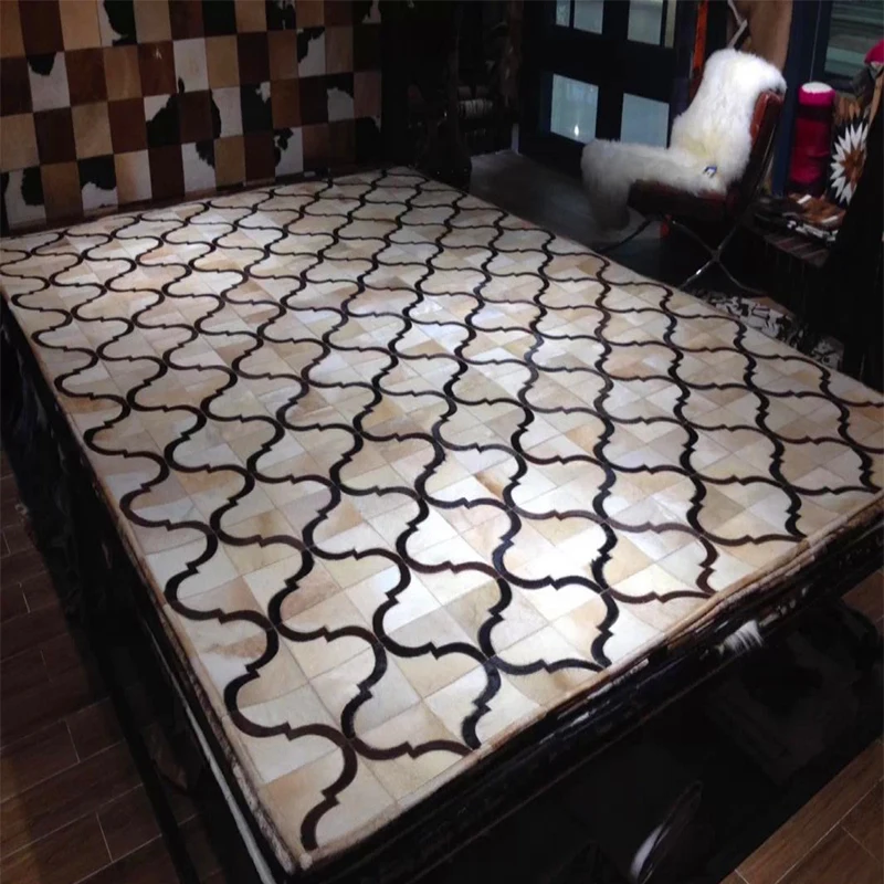 

Unique High Quality Cowhide Patchwork Area Rug Model Rur Fur 0385