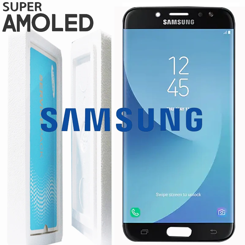 5,5 ''Супер AMOLED lcd для SAMSUNG Galaxy J7 Pro дисплей J730 J730F J7 кодирующий преобразователь сенсорного экрана в сборе