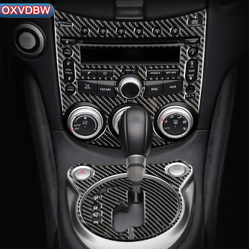 Для nissan 370z z34 аксессуары nismo углеродное волокно шестерни CD Air панель дверные ручки внутренние наклейки декоративные LHD RHD CarStyling