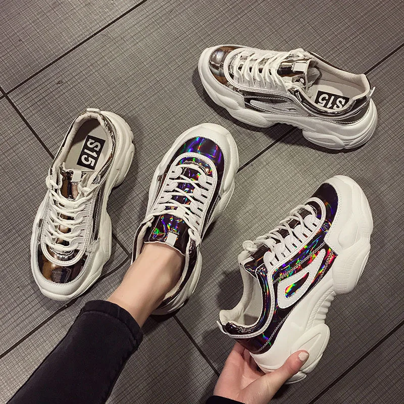 

Women Sneakers NEW Spring Fashion Height Increasing Casual Shoes Woman Comfortable Breathable Mesh Female Platform Sneakers