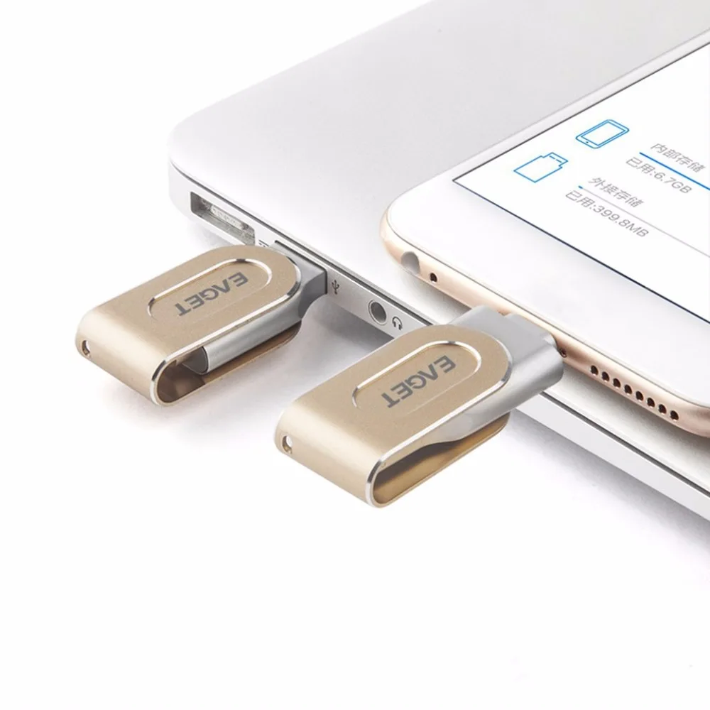 Eaget USB флеш-накопитель 32 Гб 64 Гб Lightning USB 3,0 MFI флеш-накопитель металлическая Флешка 64 Гб 128 ГБ USB флешка флеш-накопитель для iPhone iPad