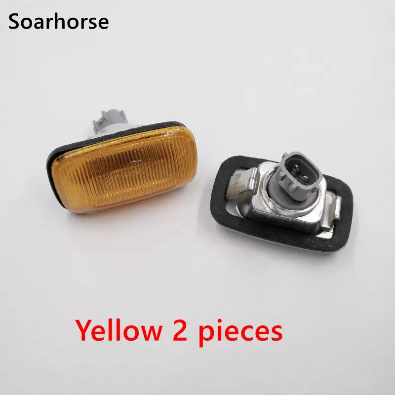 Soarhorse For Toyota Land Cruiser J100 1998- 2007 Front Fender Side Turn Signal Light 81730-20192 - Emitting Color: Yellow 2 pieces