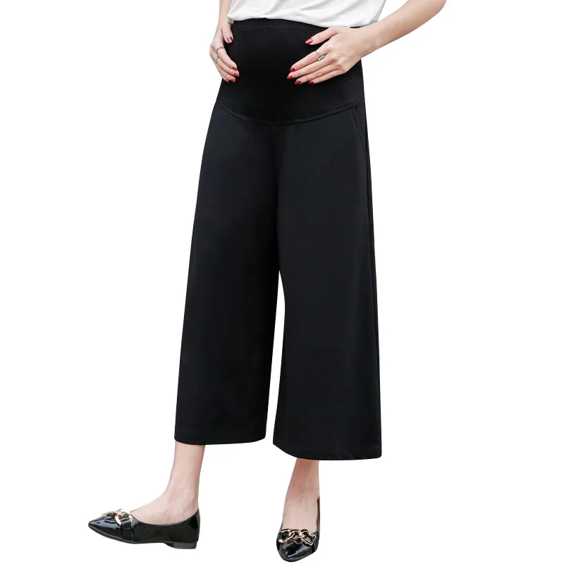 Мода для беременных женщин 9 брюки Повседневная забота о животе одежда для мам однотонные свободные широкие леггинсы с эластичным поясом
