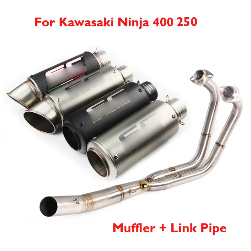 Ninja 250 400 Motorcycle Exhaust Tip Muffler Motorcycle Front Header Link Exhaust Pipe for Kawasaki Ninja 400 250 2017 2018 Ninja 250 400 Motorcycle Exhaust Tip Muffler Motorcycle Front Header Link Exhaust Pipe for Kawasaki Ninja 400 250 2017 2018
