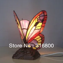 Тиффани бабочка ночник Стекло Творческий детская комната освещение спальня бар украшения личности лампа