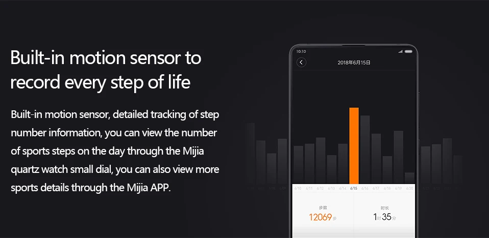 Original Xiaomi Mijia Quartz Smart Watch Pedometer Intelligent Reminder Life Waterproof Smart Watch Quartz Mijia Smartwatch (7)