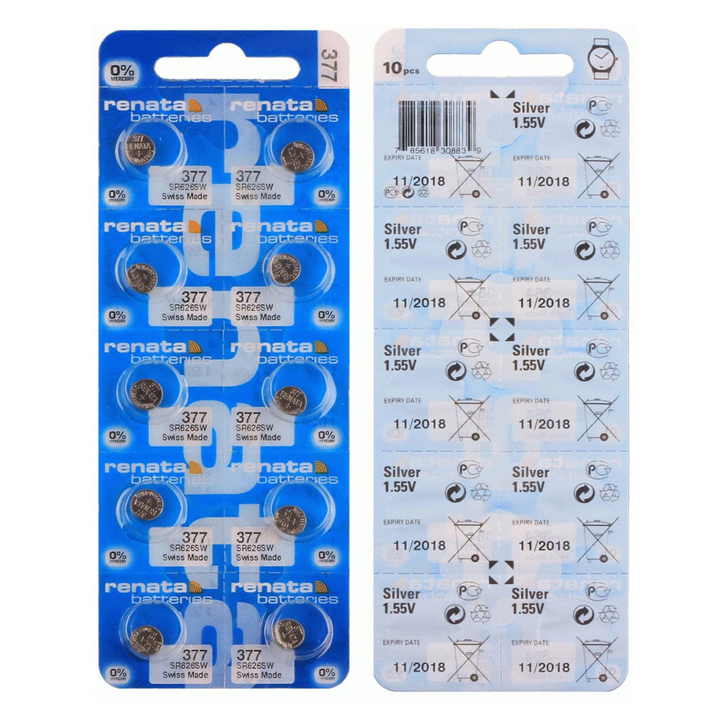 20 шт. Renata 1 55 V 377 SR626SW SR626 V377 AG4 часы батарея кнопка включения серебра аккумуляторы