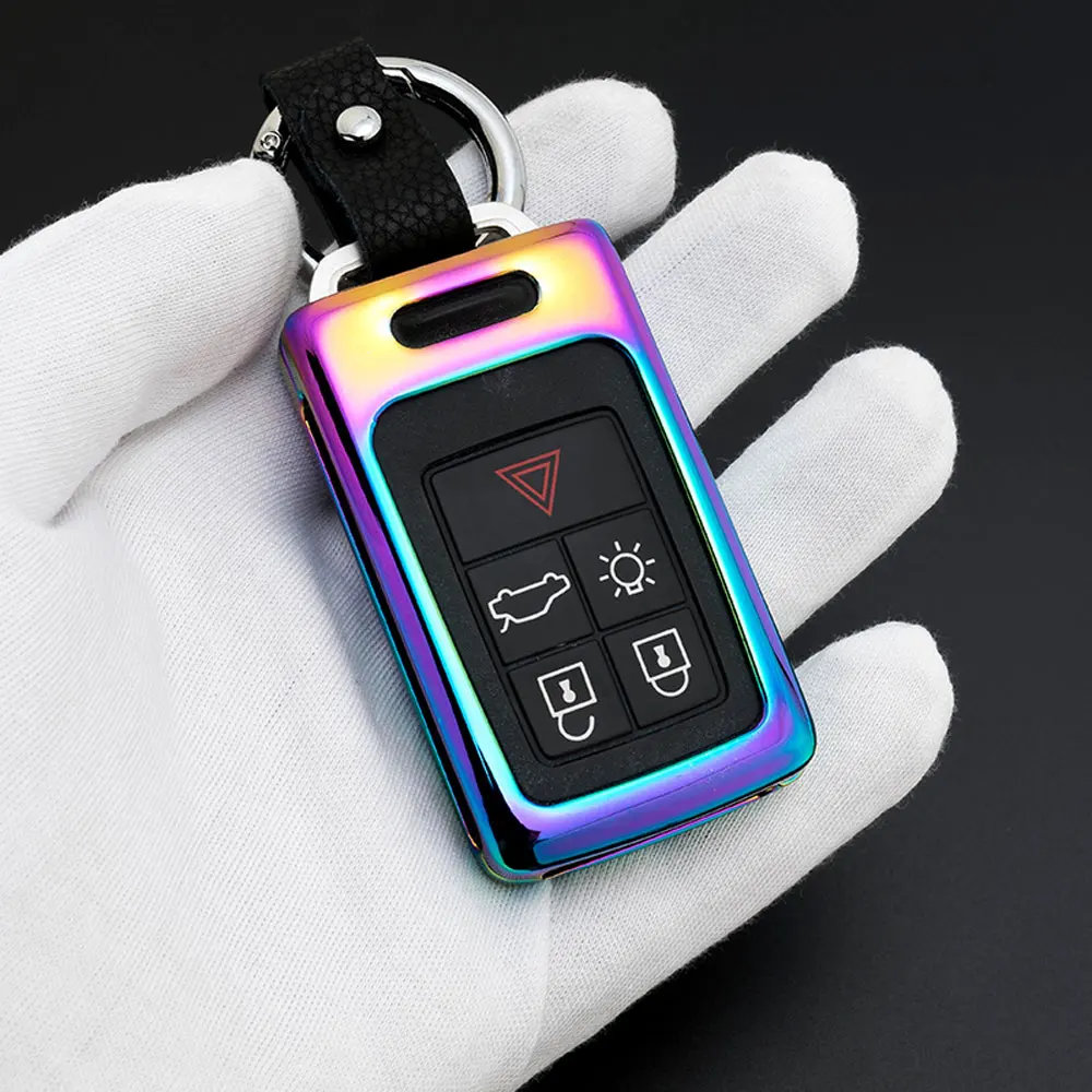 ATOBABI 5 6 пуговиц цветной цинк сплав металлический ключ для авто чехол Smart Remote Keyless чехол для Volvo XC60 XC70 S60 S80 V40 V60 V70