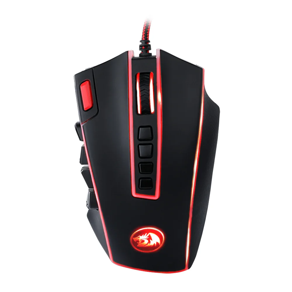 Игровая мышь Redragon M990 с боковыми кнопками высокоточная программируемая геймерская мышь 24000 dpi - Цвет: Черный